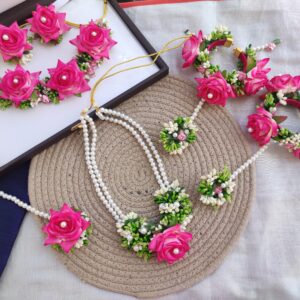 Flower jewellery for haldi function by-elegentstyle.com